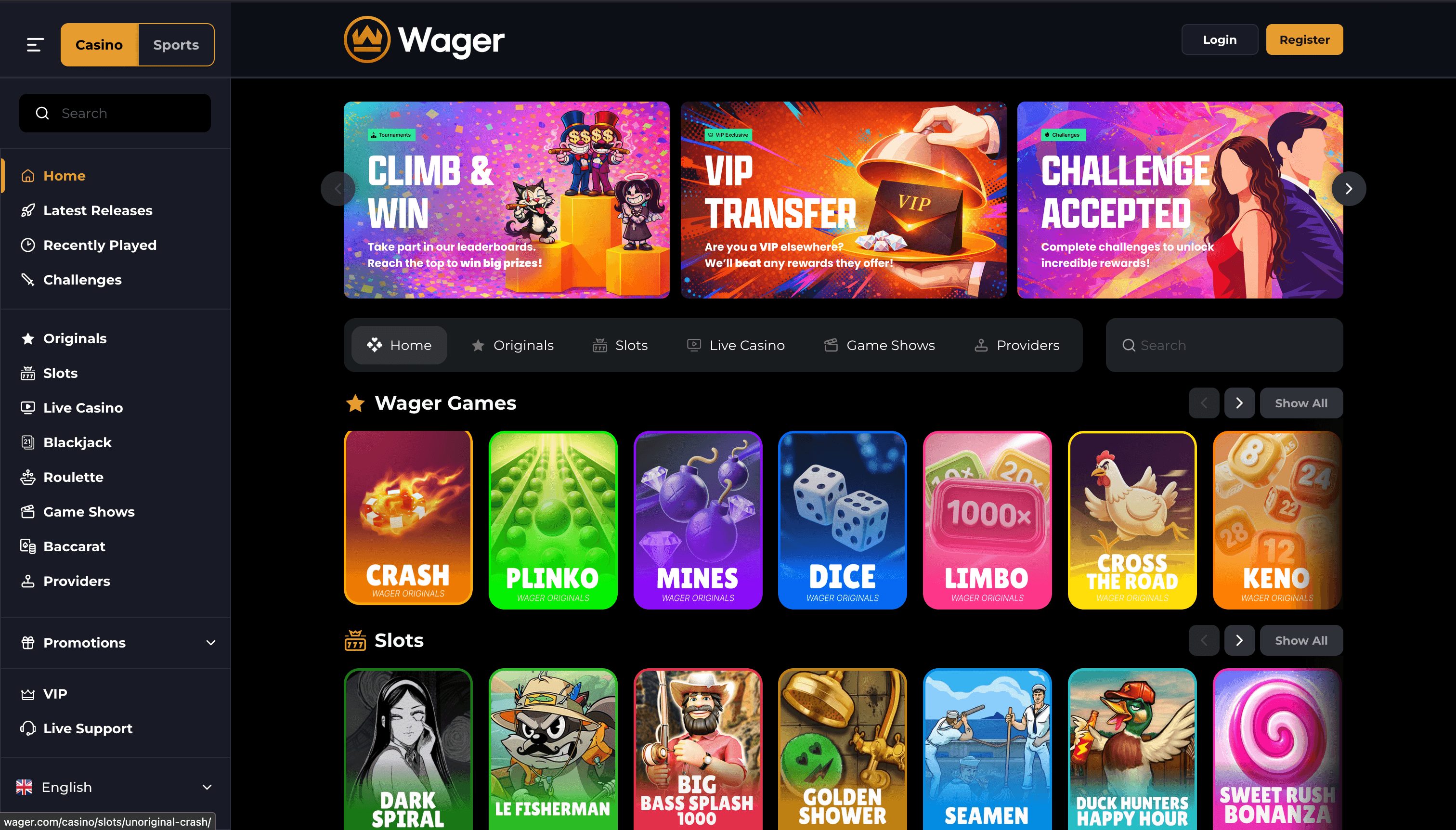 Wager screenshot